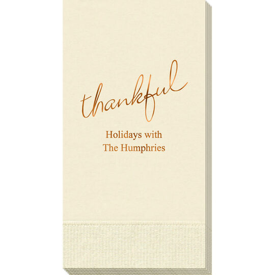 Expressive Script Thankful Guest Towels